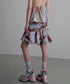 Smoke Dye Ruched Flounce Skirt